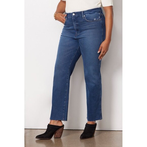 Good American Good‎ Curve Straight Jean INDIGO264 Size 24 - Picture 1 of 10